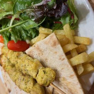 chicken breast on skewer