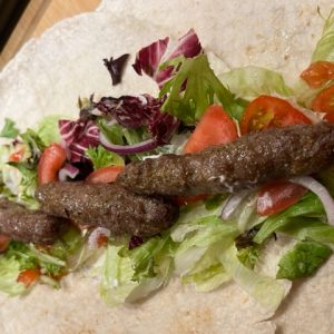 grilled beef koftas wrap