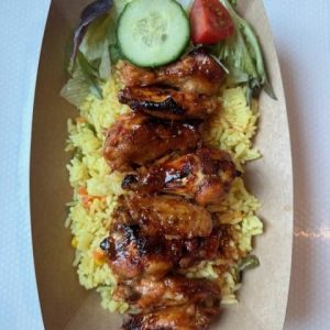Sticky Chicken Wings, Fries & Salad