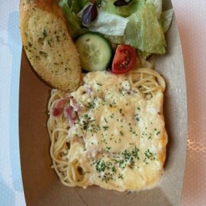 Spaghetti Carbonara & Salad